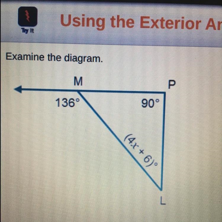 Examine the diagram. What is the value of x?-example-1