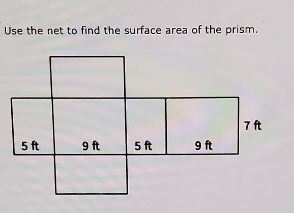 Use the net to find the surface area of the prism.​-example-1