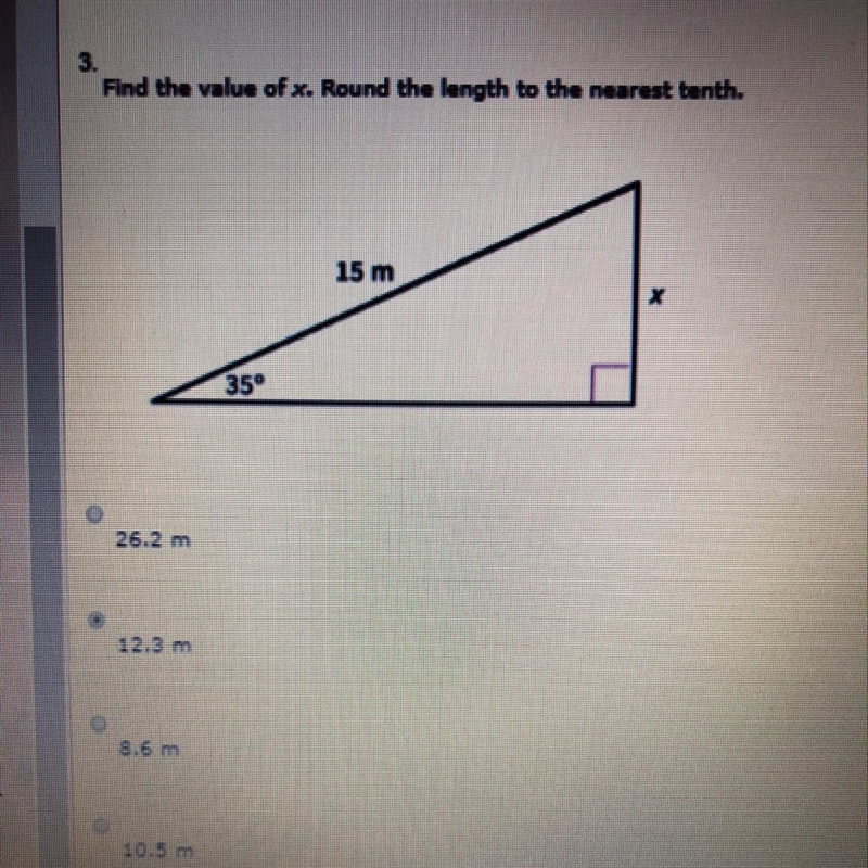 Please help Find the value of x. Round the length to the nearest tenth. A: 26.2 m-example-1