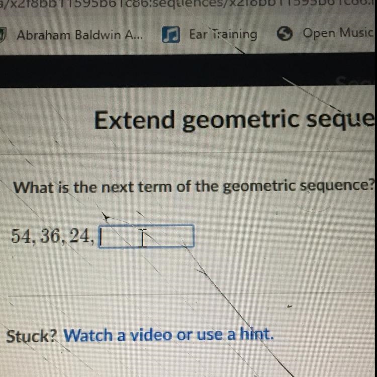 What is the next term of the geometric sequence? 54,36, 24, _____ Can someone please-example-1