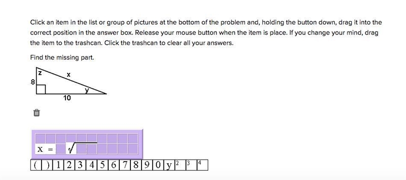 PLEASE HELP Short leg= 8 , Long leg=10 i need the hypotenuse but below i dont understand-example-1