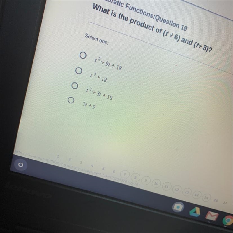 What is the product of (t +6) and (t+ 3)?-example-1