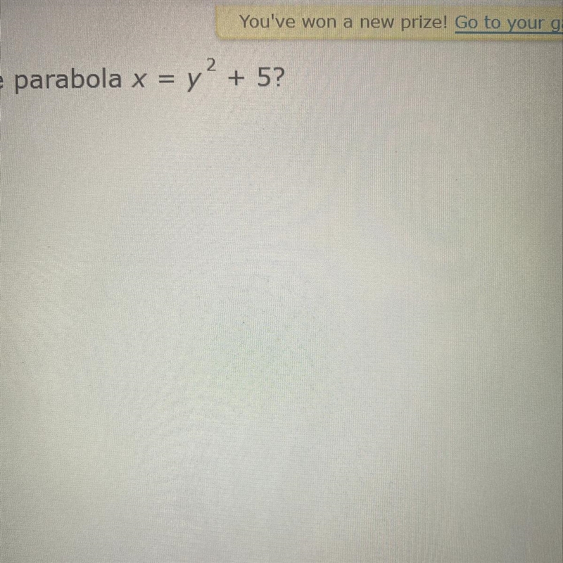 What is the vertex of the parabola?-example-1