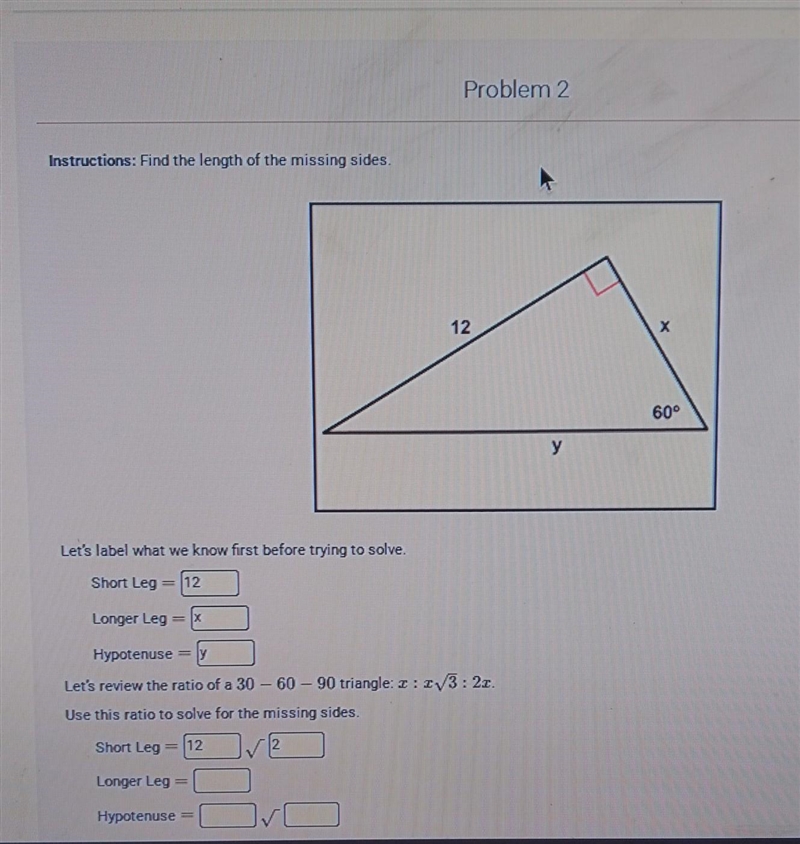 Find the length of the missing sides​-example-1