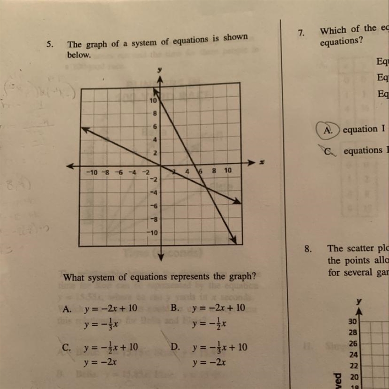 What system of equations represents the graph?-example-1