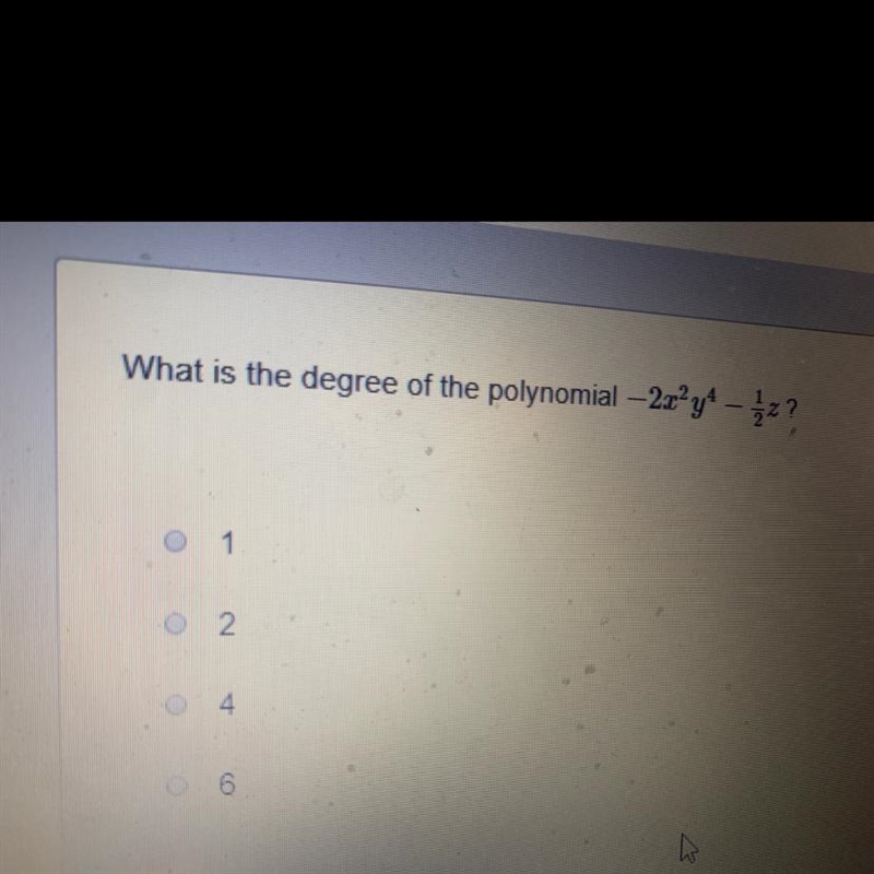 What is the degree of the polynomial?-example-1