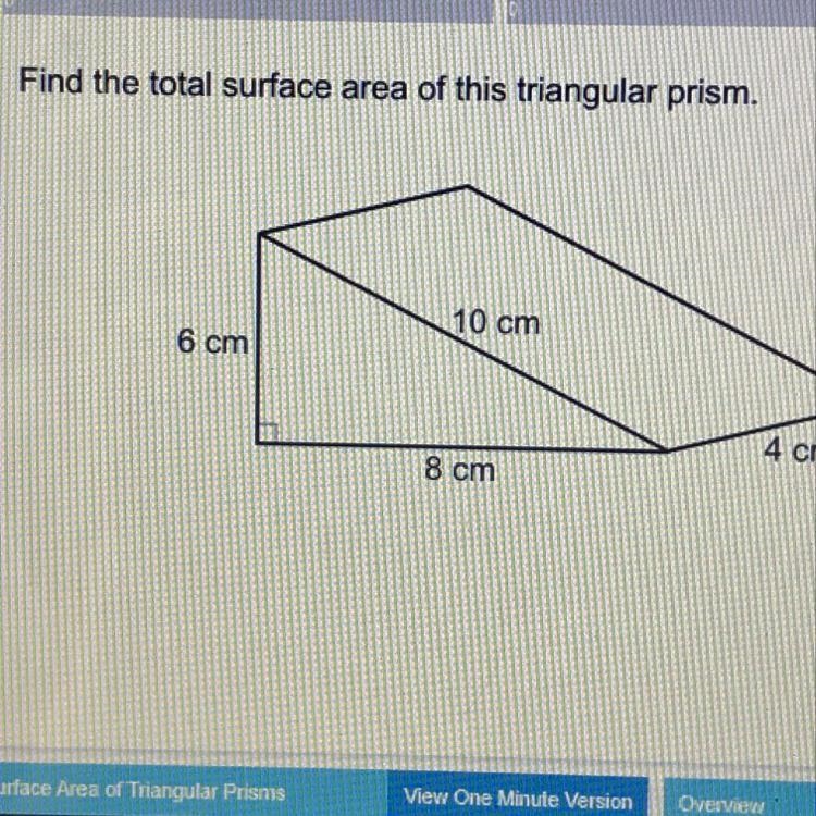 Find the total surface area of this triangular prism-example-1