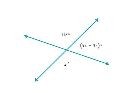 Given the figure below, find the values of x and z-example-1