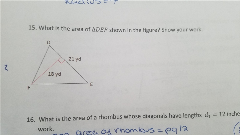 What is the area of ∆DEF shown in the figure? Show your work.-example-1