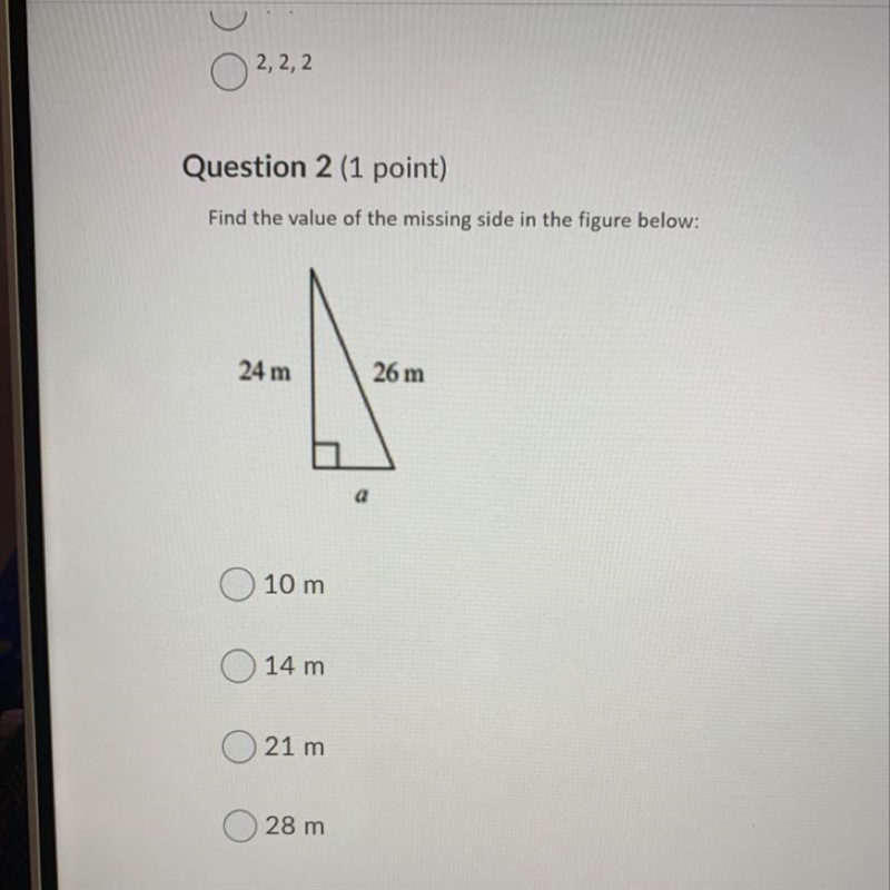 Find the value of the missing side in the figure below:-example-1