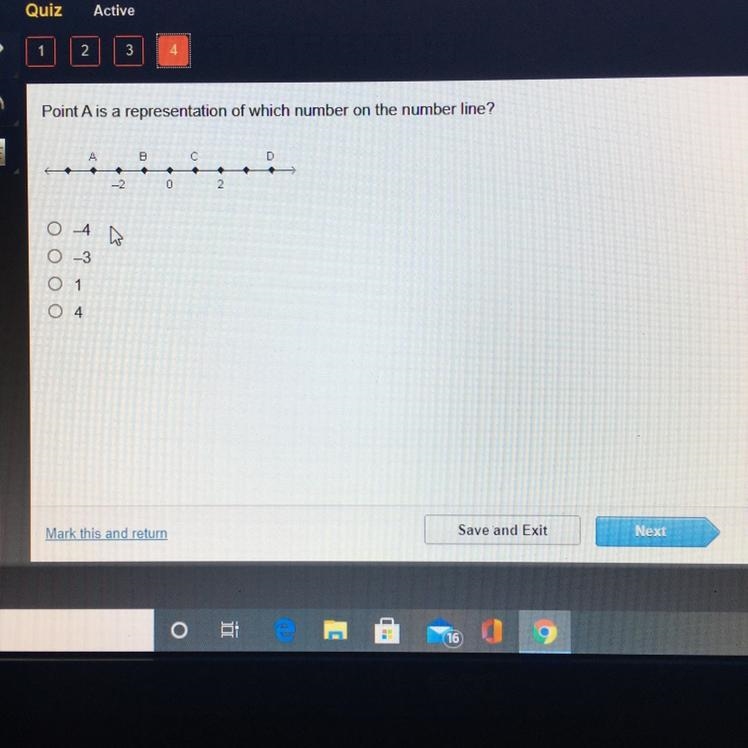 Point A is a representation of which number on the number line? A B C D -2 0 2 _3 O-example-1