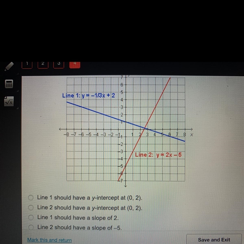 Emma was given a system of equations to solve by graphing. which statement correctly-example-1