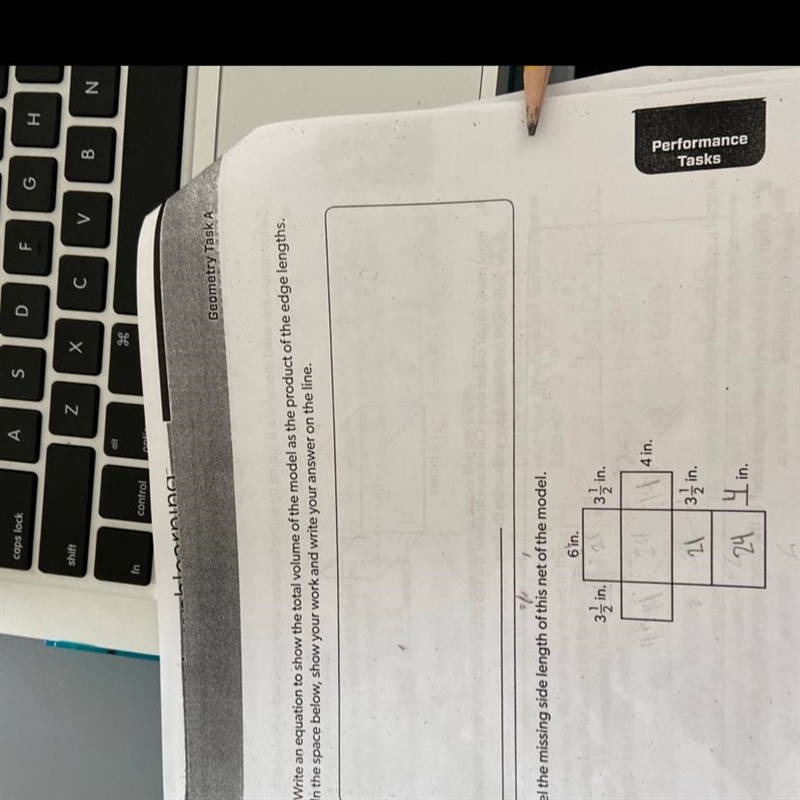 How do i do this.. question c the rectangles volume is 84 inches the width is 4 the-example-1