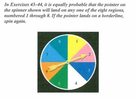 Using the spinner below, find the probability that the spinner will stop on an even-example-1