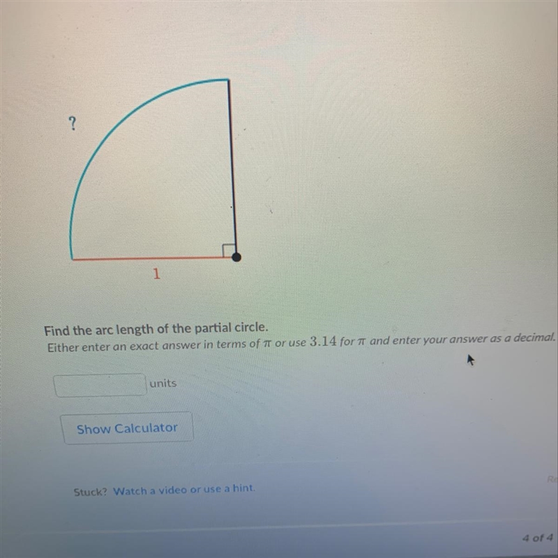 Find the arc length of the partial circle.-example-1