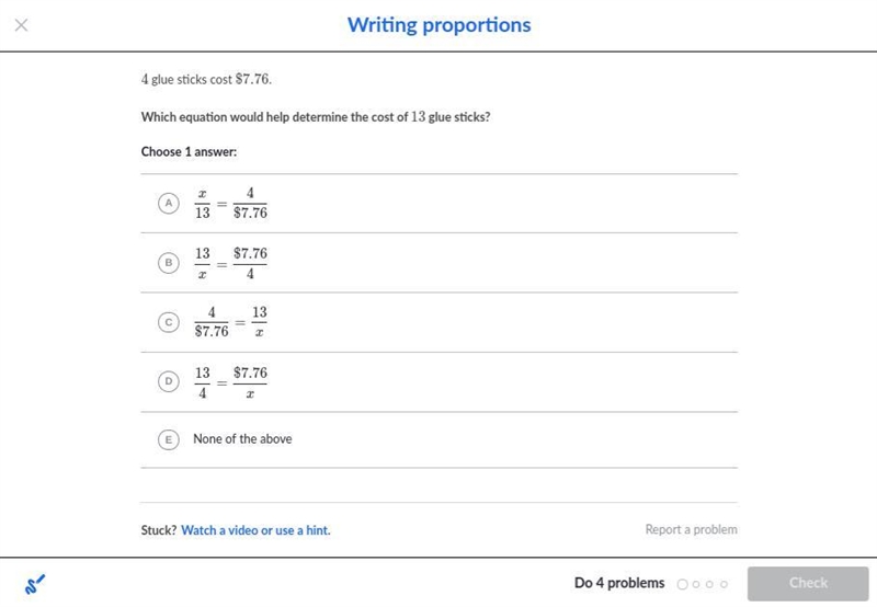 Help me Please on these Writing Proportions.-example-1