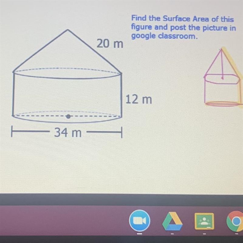 20 m 12 m 34 m Find the surface area of this figure-example-1