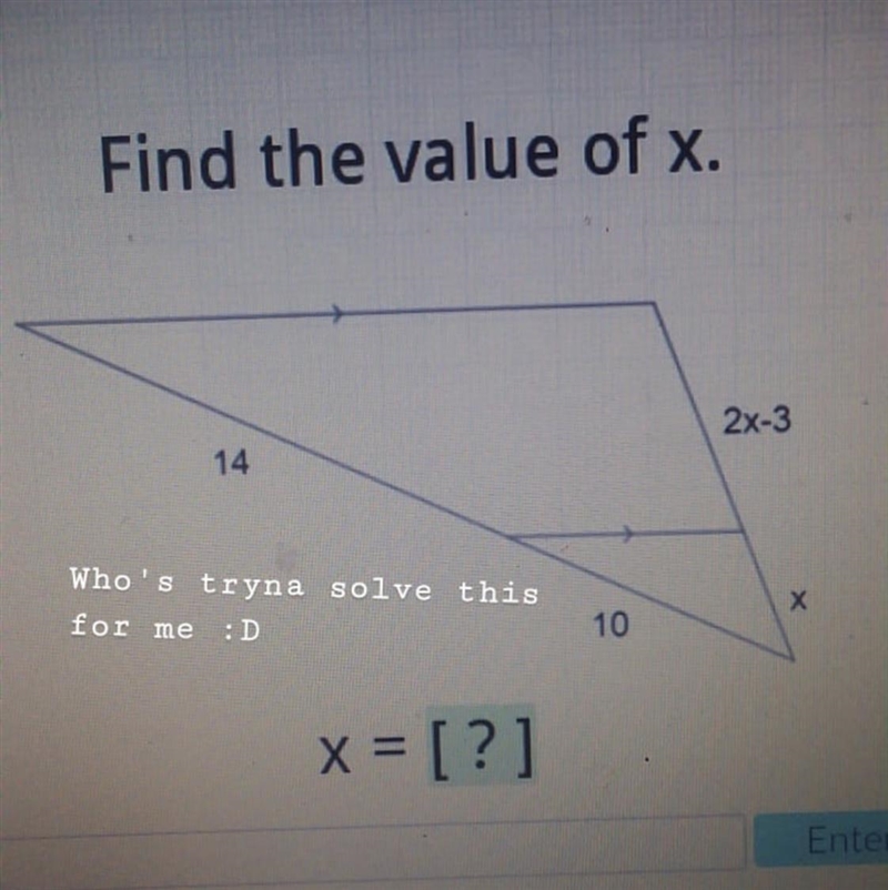 Find the value of x ?-example-1