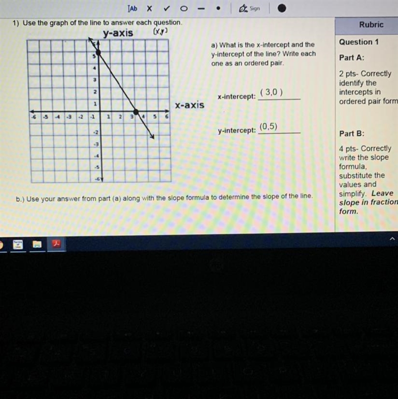 ❌⁉️ HELP PLZZ with part b show work there’s part B 4 points currently right the slope-example-1