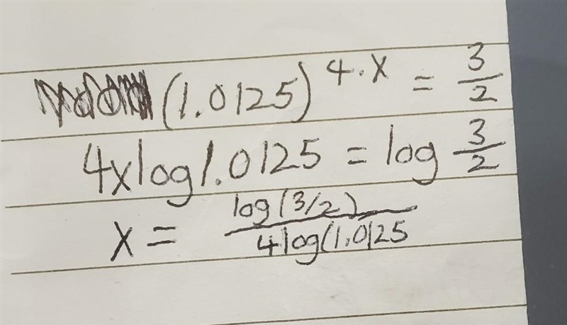 How do you determine the base when solving for x by converting to a log? The answer-example-1