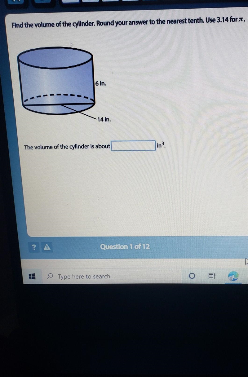 Find the volume of the cylinder. Round your answer to the nearest tenth. Use 3.14 for-example-1