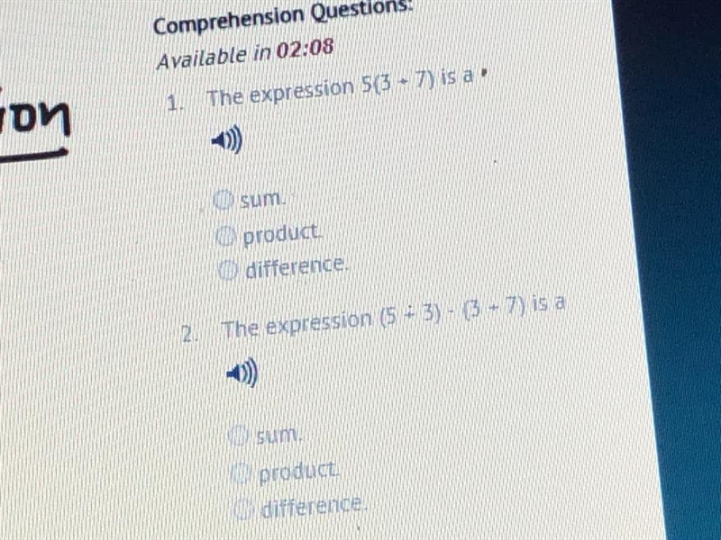 Please help!! The expression 5(3 + 7) is a (pls explain how to do it)-example-1