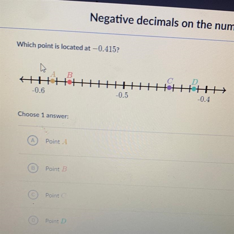 Which point is located at -0.415?-example-1