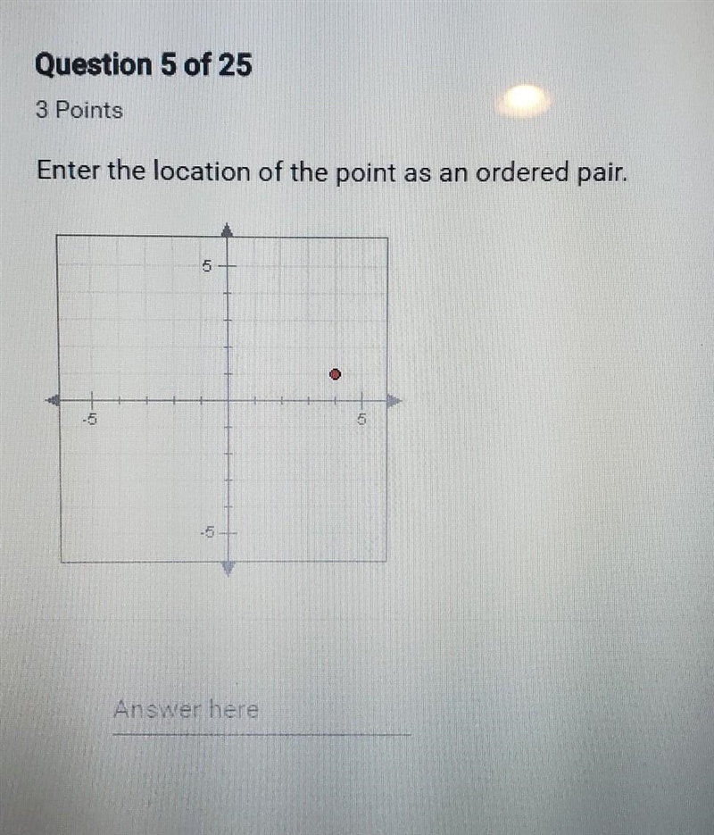 Enter the location of the point as an ordered pair.​-example-1