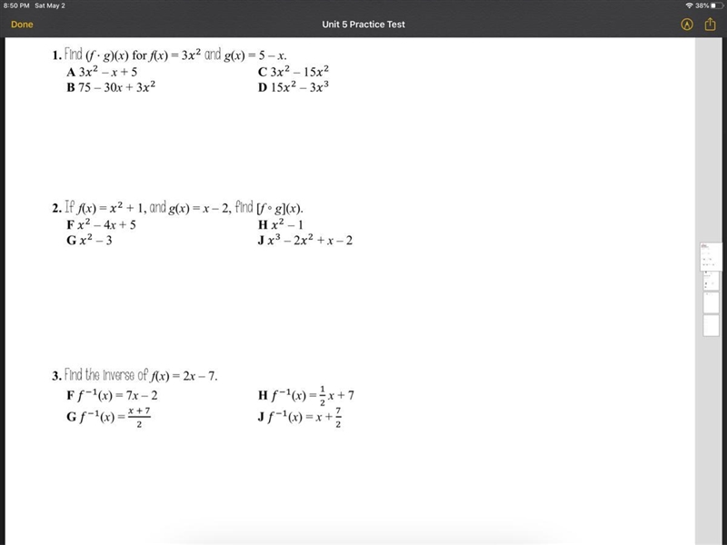 Need help on 1-3. This is algebra II.-example-1