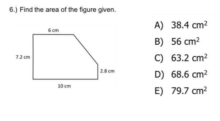 Find the area of the given figure. (answer choices on pictures)-example-1