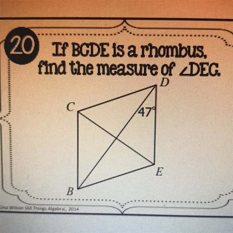 If BCDE is a rhombus, find the measure of-example-1