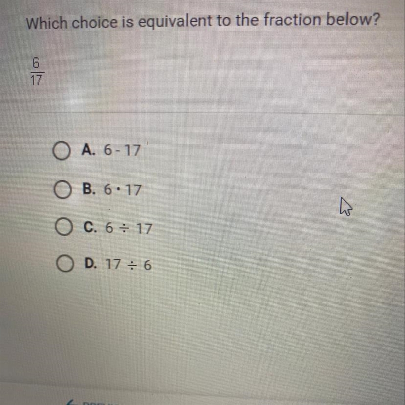 Which choice is equivalent to the fraction below-example-1