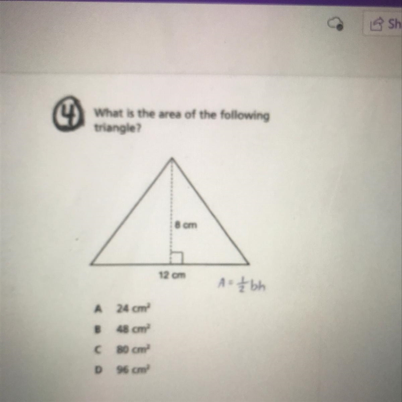 A:24cm B:48cm C:80cm D:96cm-example-1