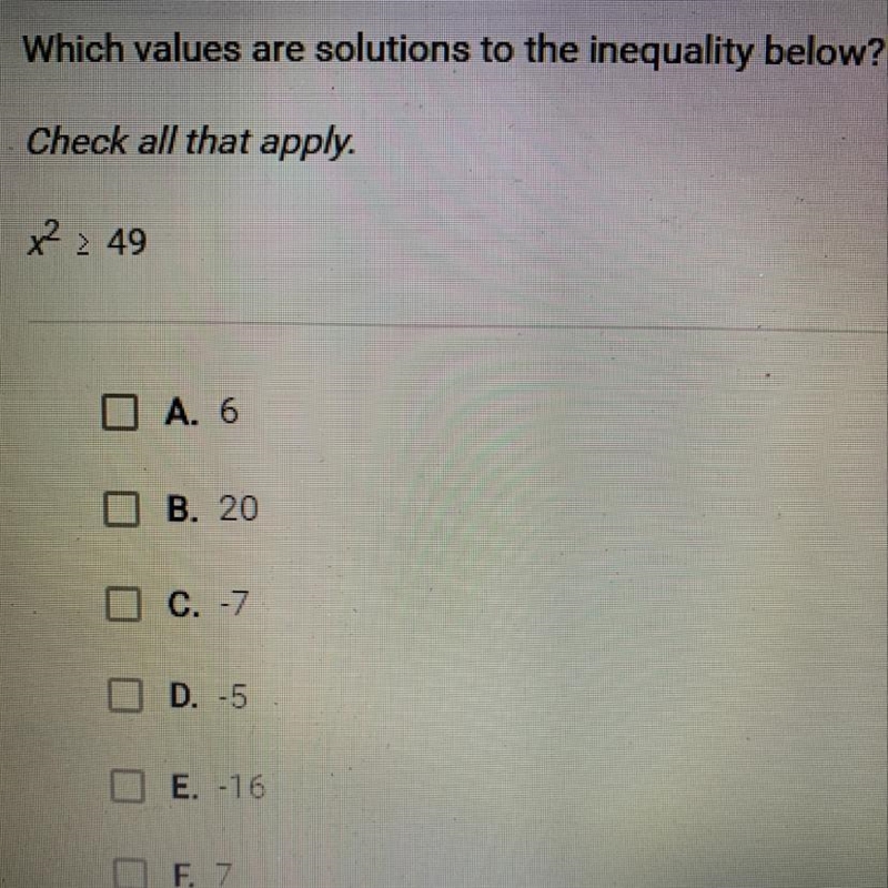 Which values are solutions to the any quality below check all that apply-example-1