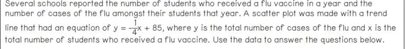 Predict how many students received a flu vaccine if a school had 65 cases of the flu-example-1