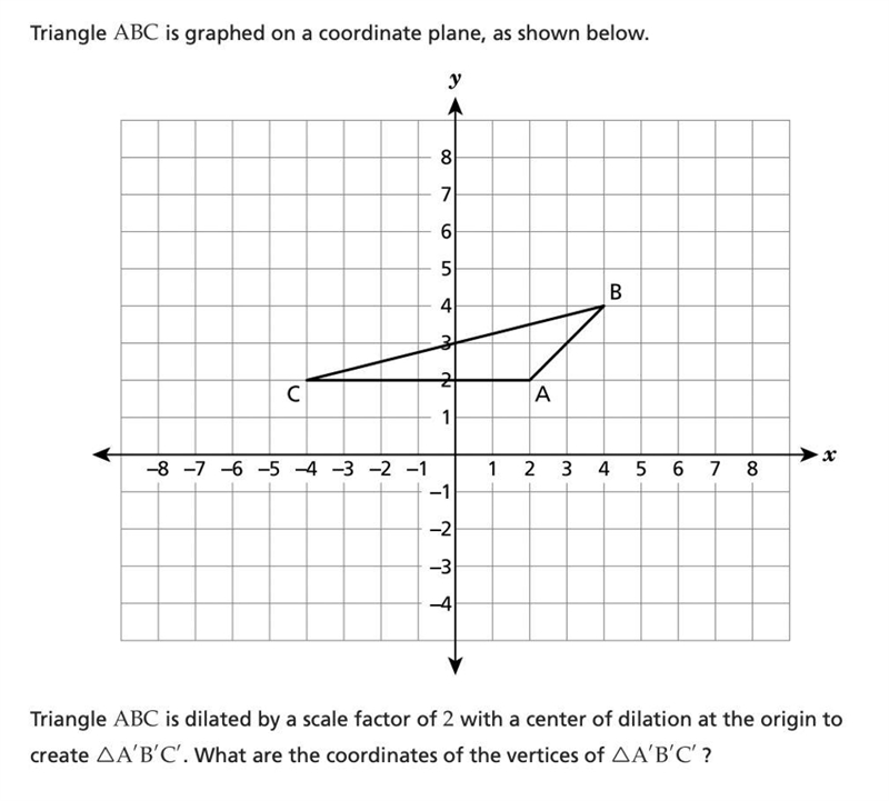 A ) (1,1), (2,2), (-2,1) B ) (4,2), (8,6) , (-8,2) C ) (4,4), (6,6), (-2,4) D ) (4,4), (8,8), (-8,4)-example-1