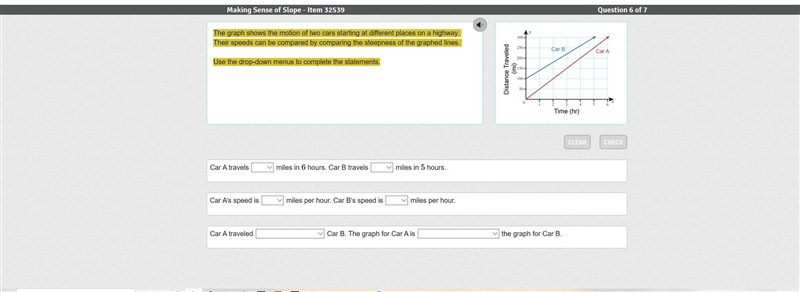 The graph shows the motion of two cars starting at different places on a highway. Their-example-1