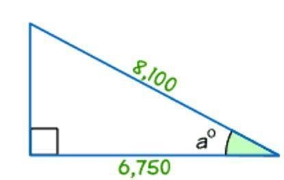 What is the value of angle a? Round your answer to the nearest hundredth. A) 22.55 B-example-1