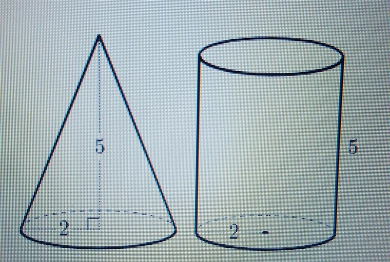 !!!!desperate for help.!!!! the cone and the cylinder have the same base and the same-example-1