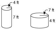 Which statement best describes the relationship between the two cylinders shown below-example-1