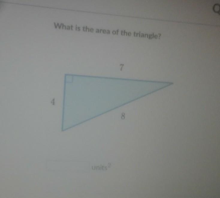 What is the area of the triangle in units ​-example-1