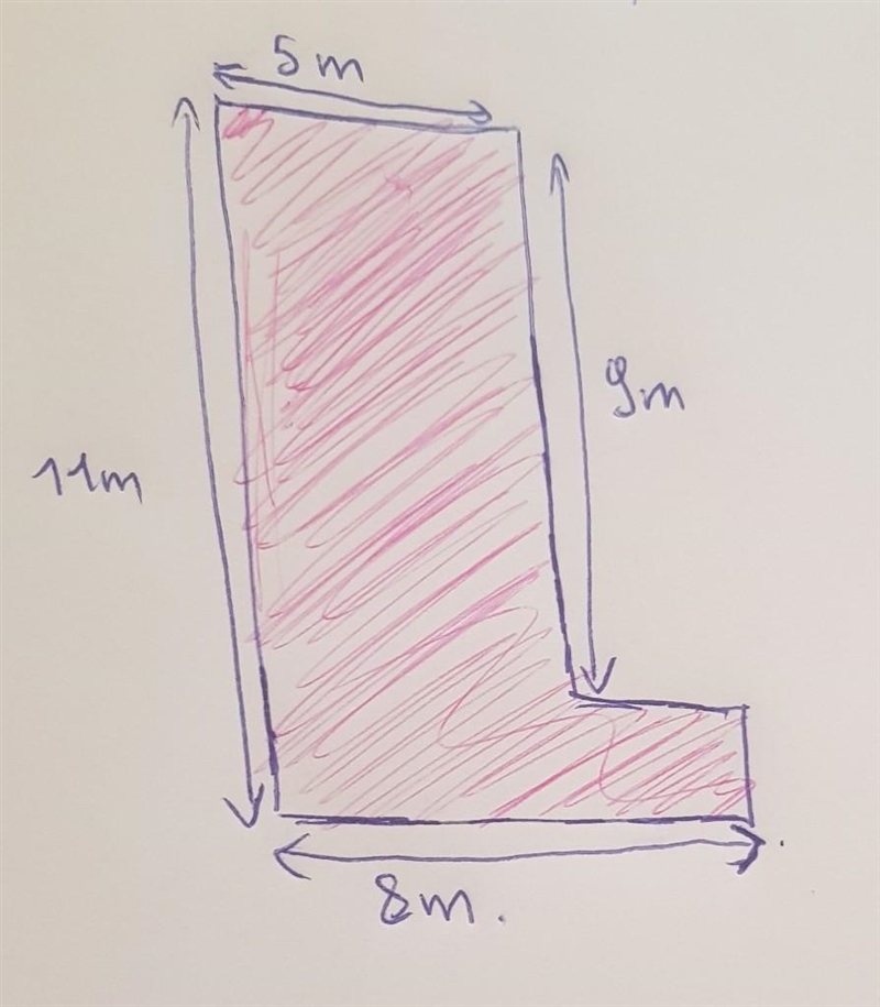 Work out the area of the shaded shape. This is the last question of my homework. ​-example-1