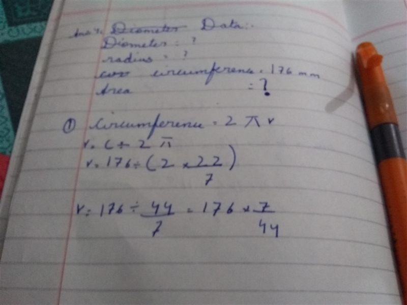 R is equal to 176 divided by 44 upon 7 is equal to 176 x 7 upon 44-example-1