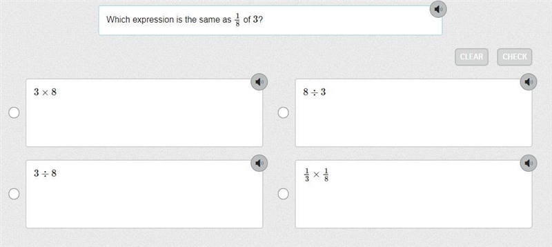 Which expression is the same as 1/8 of 3?-example-1