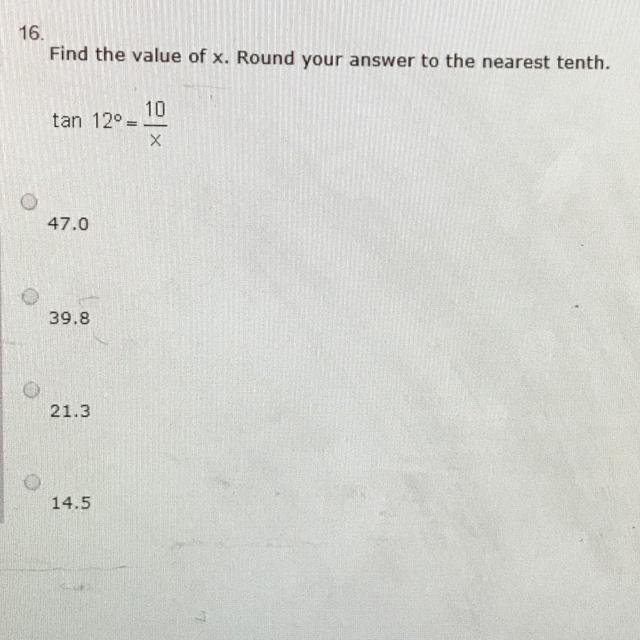 Find the value of x. Round your answer to the nearest tenth. ometry 3-20 - SY19- tan-example-1