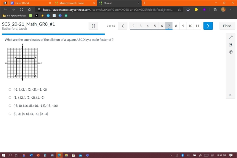 What are the coordinates of the dilation of a square ABCD by a scale factor of ?-example-1