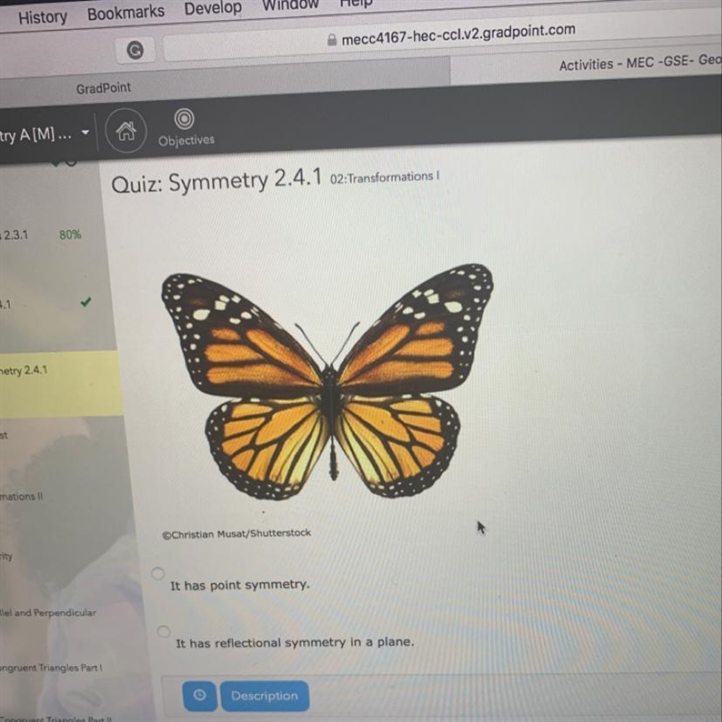 Which statement about this figure is true? A. It has point symmetry B. It has reflectional-example-1