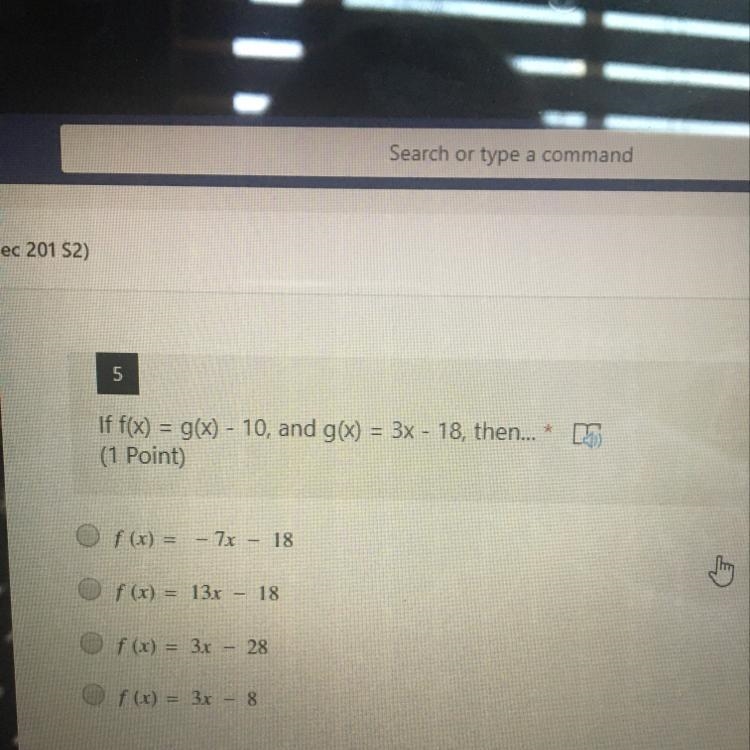 If f(x)=g(x)-10, and g(x)=3x-18, then....... please help me it’s timed-example-1