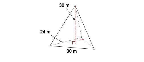 Find the volume of the figure. A) 1224 m3 B) 2160 m3 C) 6480 m3 D) 2851 m3-example-1