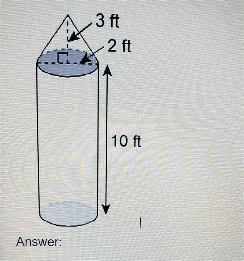 Need help ASAP. 1) Determine the volume of the figure that has a radius of 2 feet-example-1